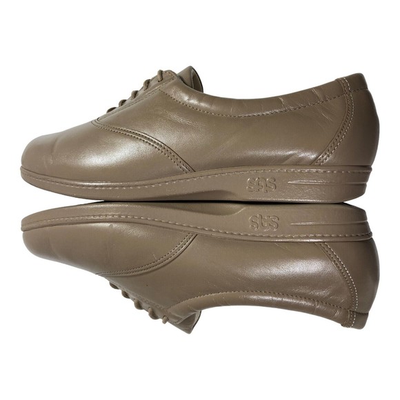 SAS Women's 8.5M Whisper Lace Up Shoes Bone Mocha Walking Tripad Comfort EUC - Picture 5 of 10